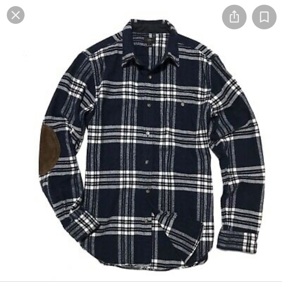 J. Crew Other - JCrew Plaid Flannel Button Down w/ Elbow Patches